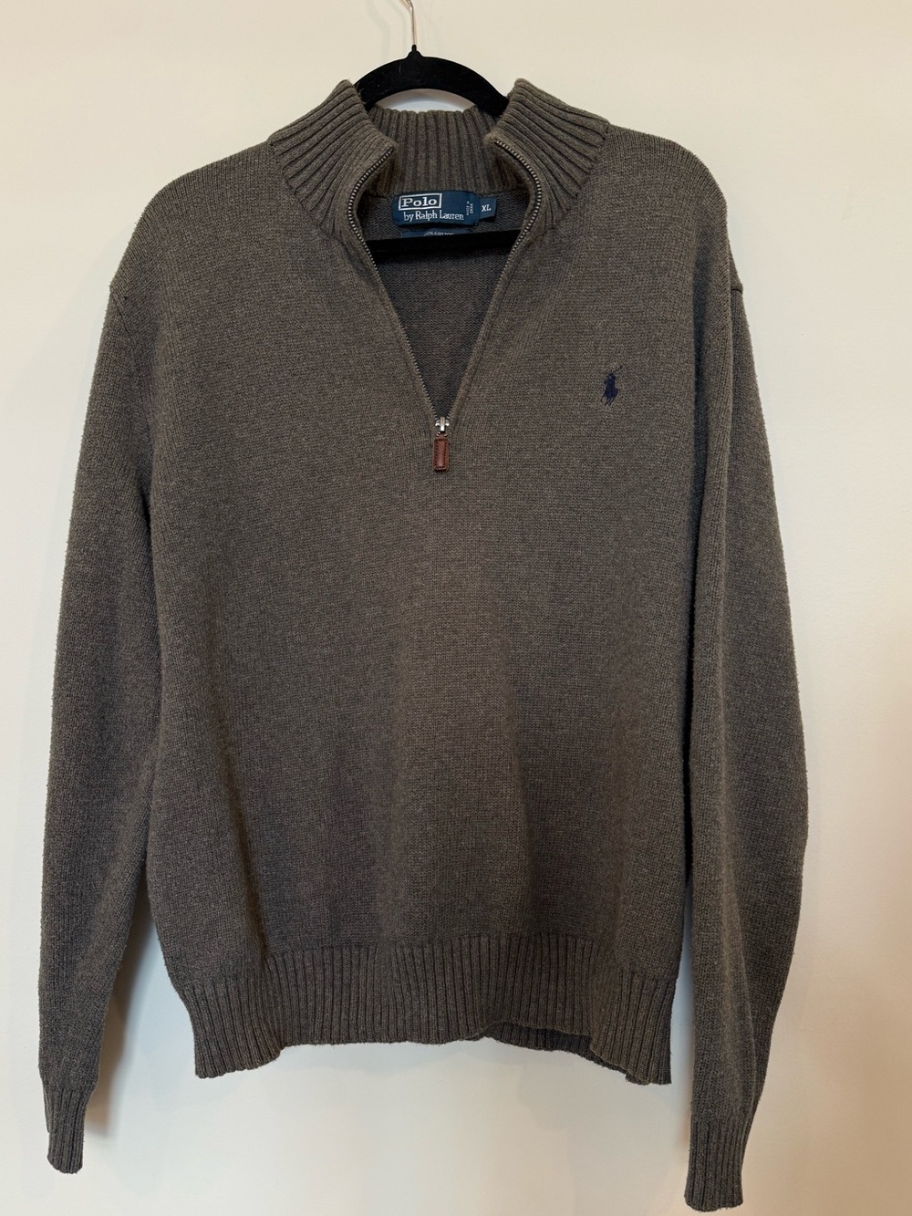 Polo by Ralph Lauren Olive-Brown Half-Zip Sweater